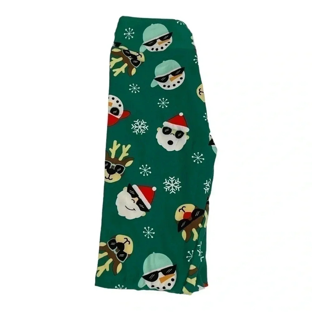 Lularoe Dream Holiday Santa Reindeer Snowman Snowflake Tween Size Leggings NWOT